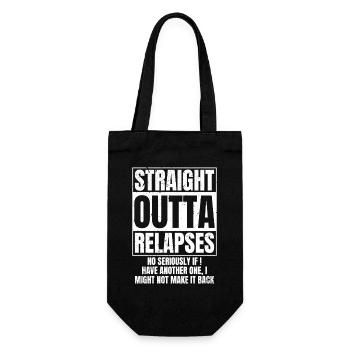 STRAIGHT OUTTA Relapses - Geschenkbeutel für Flaschen - Schwarz - Vorne