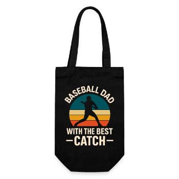 Vintage Baseball Vater Illustration - Geschenkbeutel für Flaschen - Schwarz - Vorne