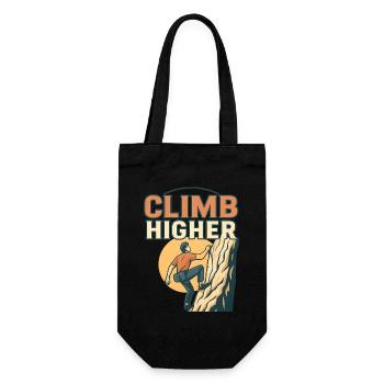Climbing hero motif design - Gift Bag for Bottles - black - Front
