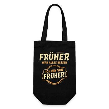 Everything used to be better, saying - Gift Bag for Bottles - black - Front