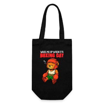 Wake Me Up When it's Boxing Day - Boxing Humor - Gift Bag for Bottles - black - Front