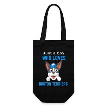 Boston Terrier Junge Liebe Grafik T-Shirt - Geschenkbeutel für Flaschen - Schwarz - Vorne