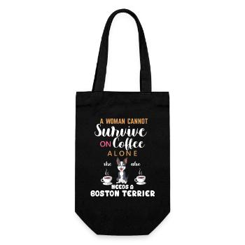 Boston Terrier Coffee Quote For Women - Gift Bag for Bottles - black - Front