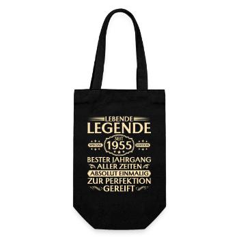 70. Geburtstag - Lebende Legende seit 1955 - Geschenkbeutel für Flaschen - Schwarz - Vorne