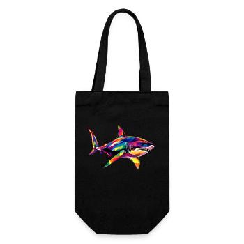 Hai Haifisch Tigerhai Taucher Süße Haie Weißer Hai - Geschenkbeutel für Flaschen - Schwarz - Vorne
