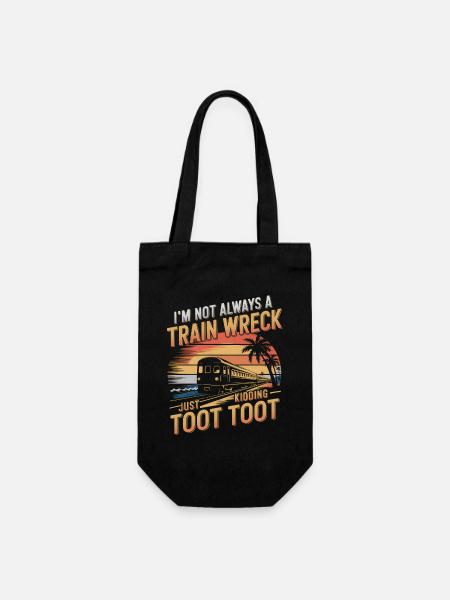 Épave de train Humour Coucher de soleil - Sac à bouteille - noir