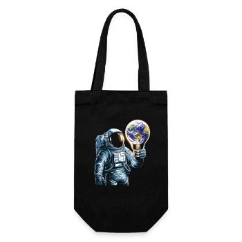 Astronaute spatial avec lampe globe - Sac à bouteille - noir - Devant