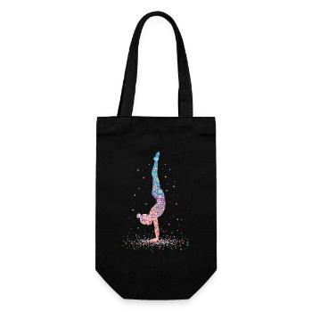 Gymnastics Gymnastastik Acrobatics – Silhouette - Gift Bag for Bottles - black - Front