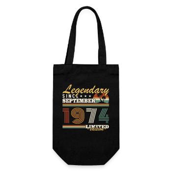 septembre 1974 Vintage Cadeau Anniversaire - Sac à bouteille - noir - Devant