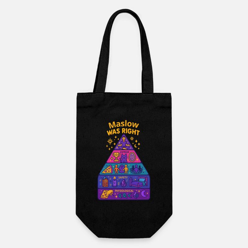 Maslow hatte Recht - Geschenkbeutel für Flaschen - Schwarz