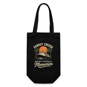 Family Cruise Memories Design - Gift Bag for Bottles - black - Front