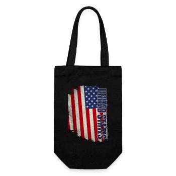 Drapeau des États-Unis, grunge vintage - Sac à bouteille - noir - Devant