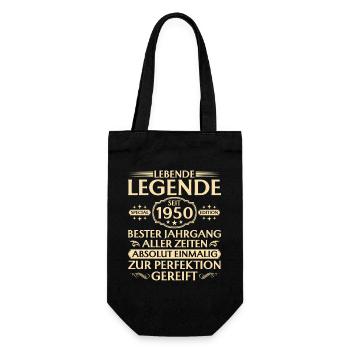 75th Birthday - Living Legend since 1950 - Gift Bag for Bottles - black - Front