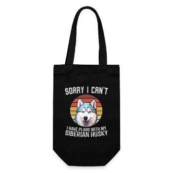 Siberian Husky Faux Vintage Design - Geschenkbeutel für Flaschen - Schwarz - Vorne