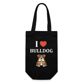 Ausdrucksstarkes Bulldoggen-Porträt - Geschenkbeutel für Flaschen - Schwarz - Vorne