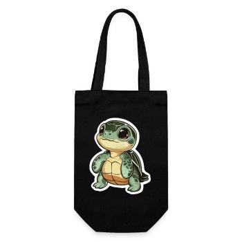 Turtle - Gift Bag for Bottles - black - Front