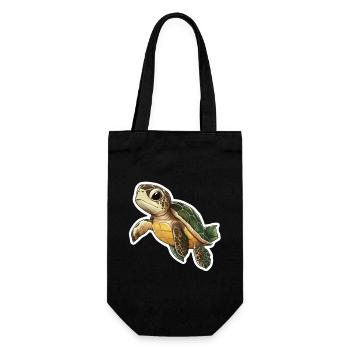 Turtle - Gift Bag for Bottles - black - Front