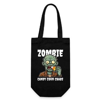 ZOMBIE CANDY CORN CHAOS - ZOMBIE HALLOWEEN - Gift Bag for Bottles - black - Front