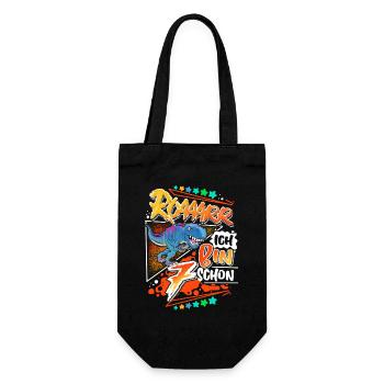 7th Birthday Dinosaur T Rex - Gift Bag for Bottles - black - Front