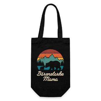 Expectant mother BEARS STRONG MAMA Funny - Gift Bag for Bottles - black - Front
