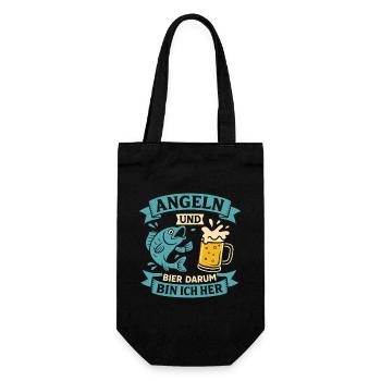 Soon dad FISHING AND BEER THAT'S WHY I'M HERE Funny - Gift Bag for Bottles - black - Front