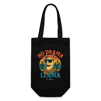 Cool Llama with sunglasses and desert scene - Gift Bag for Bottles - black - Front