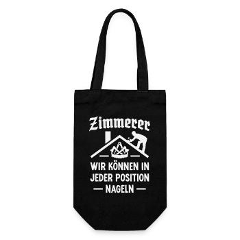 Zimmerer Handwerk Zimmermann Zunftzeichen - Geschenkbeutel für Flaschen - Schwarz - Vorne