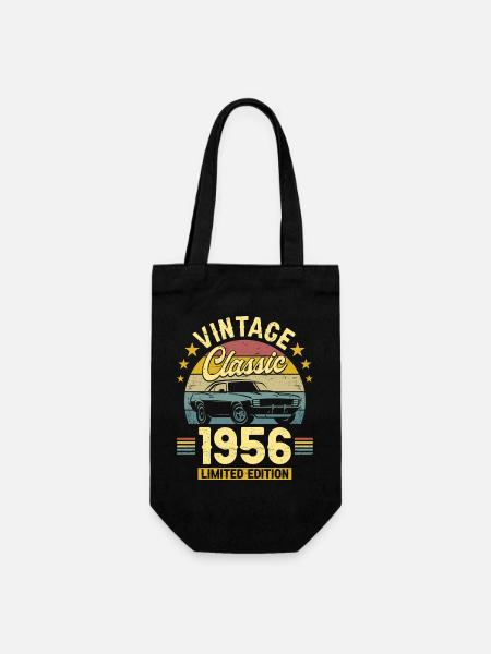 1956 70 Jahre Jubiläum Herrenauto - Geschenkbeutel für Flaschen - Schwarz