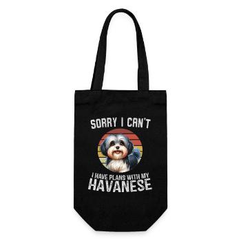 Chien havanais avec citation humoristique - Sac à bouteille - noir - Devant