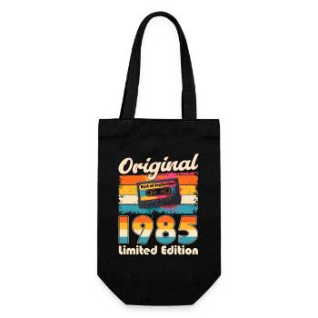 40th Birthday Cassette September Vintage 1985 - Gift Bag for Bottles - black - Front