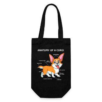Anatomie d’un corgi - Funny Dog Lover Design - Sac à bouteille - noir - Devant