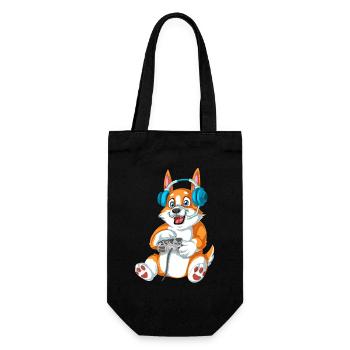Corgi Gamer – Perfekte Geschenk-Vibes - Geschenkbeutel für Flaschen - Schwarz - Vorne