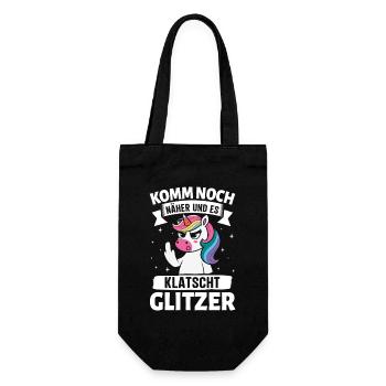 Malle KOMM NOCH NÄHER UND ES KLATSCHT - Geschenkbeutel für Flaschen - Schwarz - Vorne