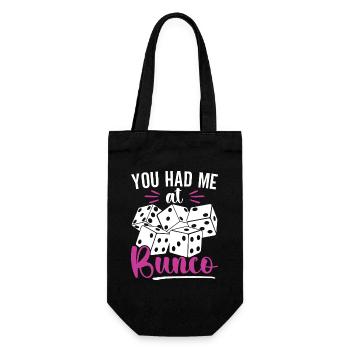 You Had Me At Bunco Board Game Dice - Gift Bag for Bottles - black - Front