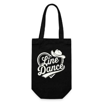 Line Dance Cowboy Design - Geschenkbeutel für Flaschen - Schwarz - Vorne