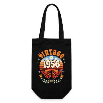 1956 Butterfly 70th Birthday Woman - Gift Bag for Bottles - black - Front