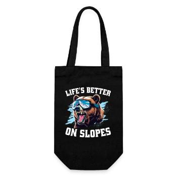 Ski Skier Wintersport Life's better on slopes - Gift Bag for Bottles - black - Front