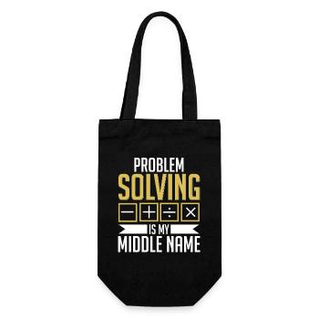 Mathe Mathelehrer Problem Solving My Middle Name - Geschenkbeutel für Flaschen - Schwarz - Vorne