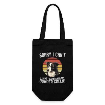 Border Collie Humor Retro Design - Gift Bag for Bottles - black - Front