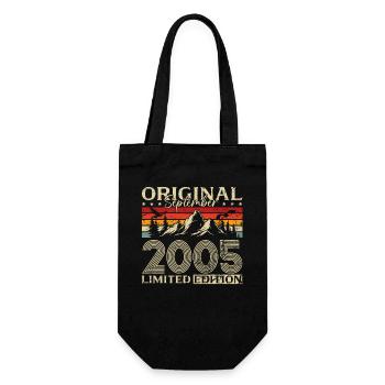 20. Geburtstag Vintage September Jahrgang 2005  - Geschenkbeutel für Flaschen - Schwarz - Vorne