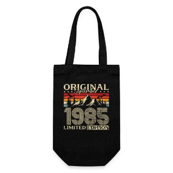 40th Birthday Vintage September Vintage 1985 - Gift Bag for Bottles - black - Front