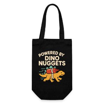 Dino Nuggets Nostalgia Funny Snack Dinosaur - Gift Bag for Bottles - black - Front