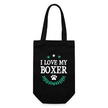 I love my Boxer - Gift Bag for Bottles - black - Front