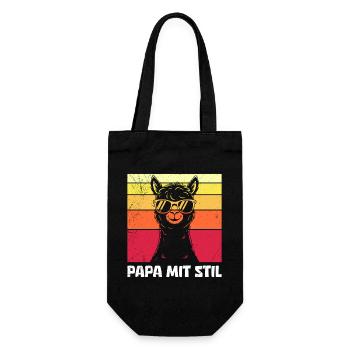 Paternité PAPA AVEC STYLE Rétro Lama Drôle - Sac à bouteille - noir - Devant