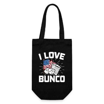 USA Flag Bunco Play Dice Player Gift - Gift Bag for Bottles - black - Front