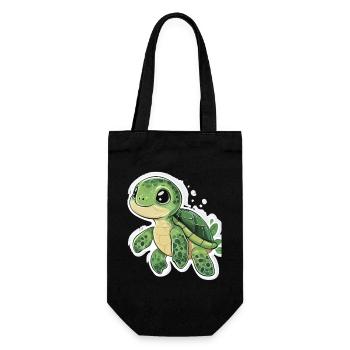 Turtle - Gift Bag for Bottles - black - Front
