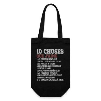 10 Things I Love Passion Astronomy & Universe - Gift Bag for Bottles - black - Front