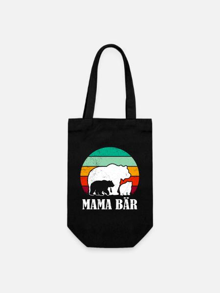 Werdende Mutter MAMA BÄR Bald Mama Lustig - Geschenkbeutel für Flaschen - Schwarz