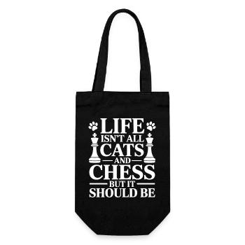 Humorous chess motif for animal lovers - Gift Bag for Bottles - black - Front