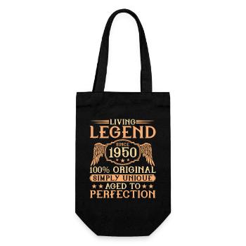 Living legend born since 1950 - 75th birthday - Gift Bag for Bottles - black - Front